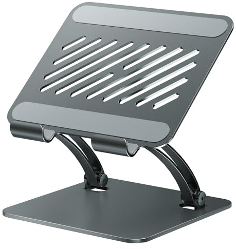tounee Tablet Halterung, Zweistabig Verstellbarer Aluminium Desktop-Ständer, Kompatibel mit 4,7-16,5 iPads, Surface-Tablets, Tragbaren Monitoren, Kindle und Viel Mehr (Grau)