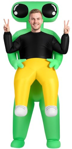 AYBUY Alien Kostüm, Aufblasbares Außerirdischen-Kostüm, Aufblasbare Kostüme für Karneval, Halloween und Mottopartys