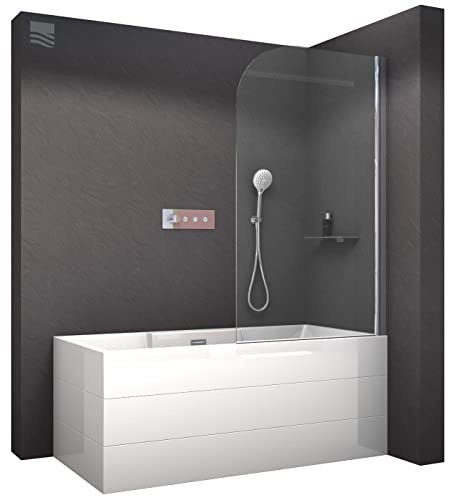 BERNSTEIN Duschabtrennung Duschwand Spritzschutz Badewanne 6 mm Nano Badewannenaufsatz Badewannenaufsatz EX201-80 x 140 cm