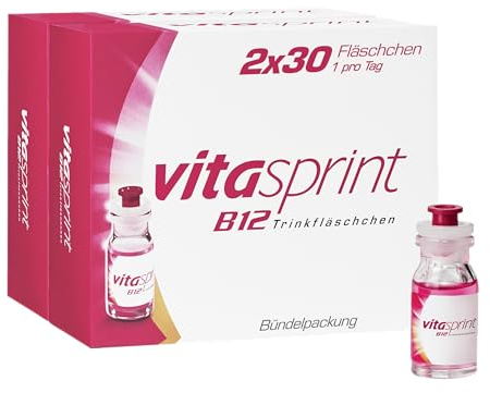Vitamin B12 – Vitasprint B12 Trinkfläschchen, 2x30 St. – Hochdosiertes Vitamin B12 mit wertvollen Eiweißbausteinen für mehr geistige und körperliche Energie. Bei Müdigkeit und Abgeschlagenheit