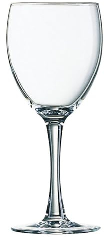 Arcoroc Princesa Weißweinkelch 190ml , ohne Füllstrich, 6 Stück | 168 mm Höhe, 68, 5 mm Durchmesser, transparent, spülmaschinenfest, langlebig