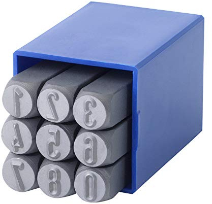 GRAVUREM-SR Standard-rund Schlagzahlen, Schlagstempel, Prägestempel, Einschlagzahlen - Zahlen 0-9 / 7mm