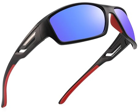 PUKCLAR Polarisierte Sportsonnenbrille Herren & Damen, UV400 Schutz Kat.3 | Leichter TR90-Rahmen entlastet Nasenrücken. Polarisierte UV400-Kat.3-Gläser blocken UV-Strahlen, universeller Outdoor-Einsatz