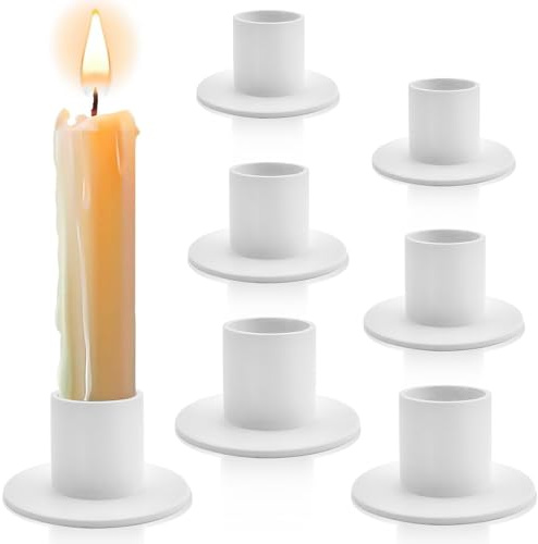 6 Stück Kerzenhalter für Stabkerzen,Retro Candlelight Dinner Kerzenhaltern für Party, Hochzeit,Jubiläum,Kerzenständer Kommunionkerze,Taufkerze Taufkerzenhalter