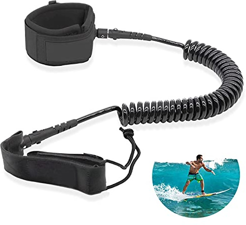 BINXWA Leash Sup Board, 7mm&10Ft Surfboard Leash, TPU Paddle Leash mit Fußschlaufe, sup Leine für Stand Up Paddle Board Surfboard