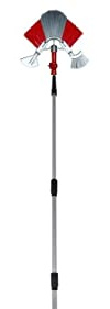 Fassadenbesen - Dreieckbesen - Dachrinnenreiniger ausziehbar von 180 cm auf 480 cm inkl. Rinnenbürste und Laubschieber (abnehmbar)