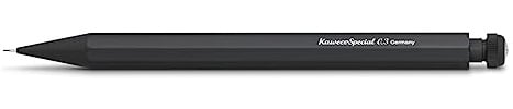 Kaweco SPECIAL Druckbleistift Schwarz 0.3 mm I Mechanischer Bleistift aus hochwertigem Aluminium zum Zeichnen I Luxuriöser Druck-Bleistift nachfüllbar mit Radiergummi I Druckminenbleistift 14 cm