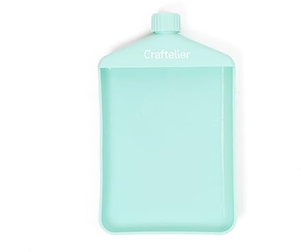 Craftelier - Starres Tablett für Glitter, Embossingpulver und Glitter | Ideal zum Dekorieren von Scrapbooking- und BastelProjekten | EnthältSchraubverschluss | Farbe Türkis - Größe 10,7 x 7 cm