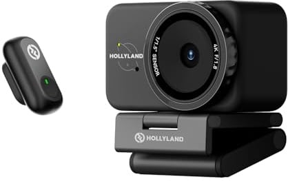 Hollyland Lyra Webcam: UHD 4K Webcam für PC & Mac, 1/1.5 Sensor, Autoframing, PDAF,Ideal für Live-Streaming, Video Calls & Gaming - Kompatibel mit Zoom, Teams, Twitch (inkl. Lark A1 Mikrofon)