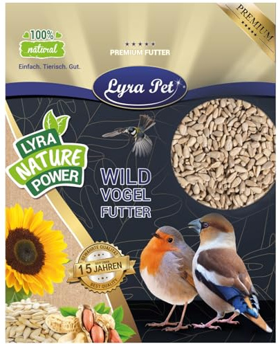 Lyra Pet® | 25 kg Sonnenblumenkerne Geschält | Wildvogelfutter Ganzjährig | Ideal für Jungtiere | Vogelfutter für Wildvögel | Wertvolles Streufutter | Energiespender ohne Schale | Sommer und Winter