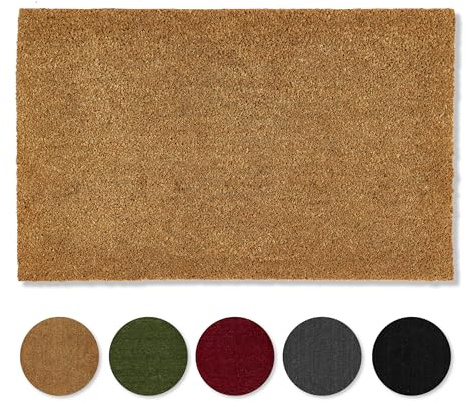 Carpido rutschfeste Kokosmatte - 40x60cm (Rechteckig) Natur - Nachhaltige Naturfaser für den überdachten Außenbereich - 100% Kokos Fußmatte - Türmatte Eingang