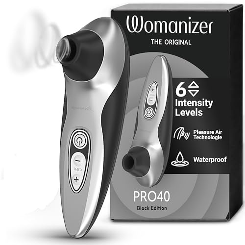 Womanizer Pro40 Klitoris Sauger Erotik Vibrator für Frauen Sex Spielzeug Dildo | Klitoris Stimulator Auflegevibrator mit 6 Intensitätsstufen | Leises Wasserdichtes Sexspielzeug für sie | Schwarz