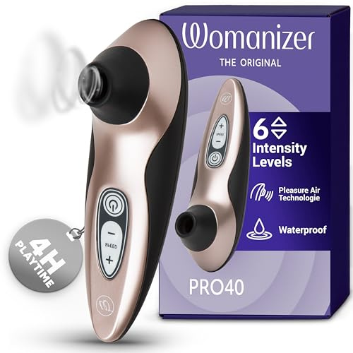 Womanizer Pro40 Klitoris Sauger Erotik Vibrator für Frauen Sex Spielzeug Dildo | Klitoris Stimulator Auflegevibrator mit 6 Intensitätsstufen | Leises Wasserdichtes Sexspielzeug für sie | Roségold
