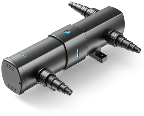 SunSun CUV-224 Teichklärer 4500 l/h / 24 W UVC, Vorklärgerät für Teichfilter & Teichpumpe, Wasserklärer mit UV-Lampe, Lichtfilter zur Algenbekämpfung