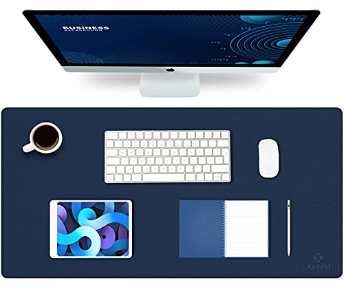 K KNODEL Büromatte, Schreibtischmatte, Schreibtischunterlage, 40 cm x 80 cm, tragbare Matte, Schreibtischunterlage für Büro und Haus, doppelseitig, Dunkelblau