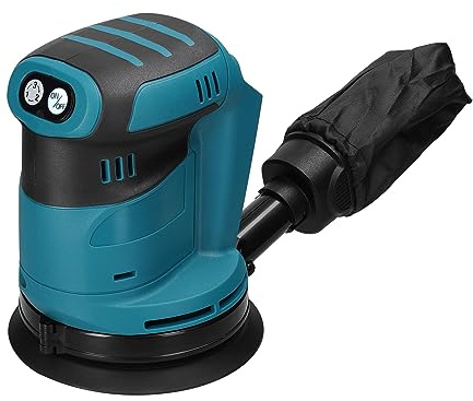 KKnoon 125 mm Bürstenmotor Akku-Exzenterschleifer Holzschleifer Elektroauto Polierer Multifunktionales Holz Metall Wachsen Polieren Schleifen Schleifmaschine 3 Geschwindigkeiten für 18 V Akku