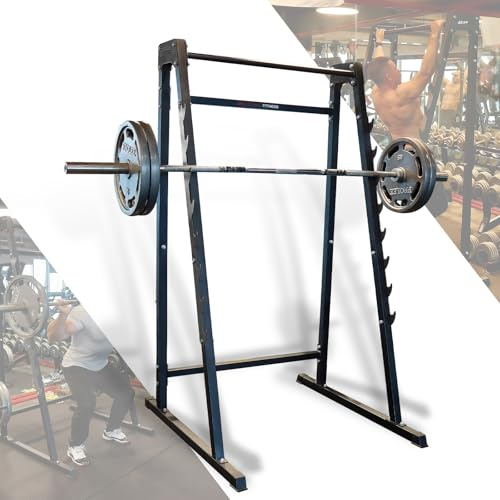 ZERRO Squat Rack Multifunktional Langhantelständer Kniebeugenständer mit 8-Stufen Hakenleiste bis 160kg Hantelablage Langhantel Halter