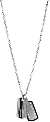 Fossil Herrenhalskette aus Edelstahl mit Karabinerverschluss Dog tag