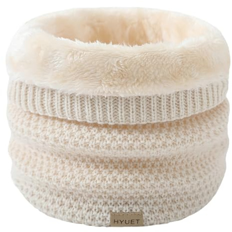 HYUET Winter Schlauchschal Loop Schal Rundschal Dick Fleece Halswärmer Gefüttert Weichem Thermo Halsschlauch Halstuch Schlauch Nackenwärmer Herren Damen Winter zum Sport Ski Herren Damen