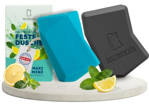 Duschbrocken Duschseife Set mit Verpackung [2in1] Festes Shampoo, 100g