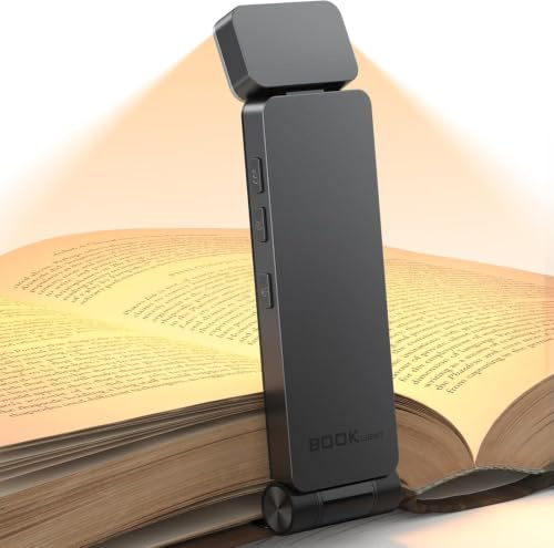 maxtachi Leselampe Buch Klemme, Leselampe Bett mit 3 Farben Dimmen | Stufenlosem Dimmen, 500mAh USB Wiederaufladbare Buchlampe für Nachtlesen, Mini LED Leselicht für Buchliebhaber, Kinder