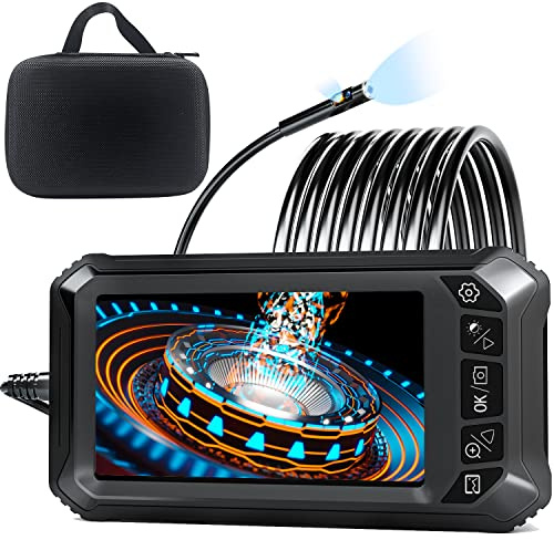 Dual Kameras Endoskopkamera, SGAINUL Dual Lens Endoskop Kamera 5,0 Zoll IPS Bildschirm Inspektionskamera Wasserdichtes Schlangenkamera Endoskopkamera mit 6+1 Einstellbaren LED Licht 32G Karte-5M