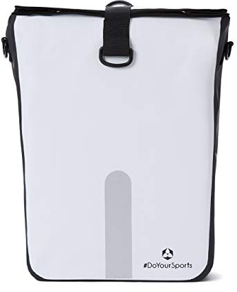#DoYourOutdoor 3in1 Hinterradtasche mit praktischem Schnellverbindungssystem für Gepäckträger - Wasserdicht & Reflektierend - 21 Liter Rolltop- Fahrradtasche mit Schultergurt, Tragegriff - weiß