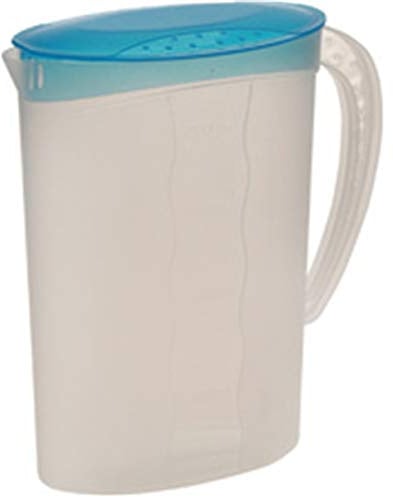 keeeper Saftkanne mit Deckel, 2 l, Polypropylen, 9,5 x 18,5 x 24,5 cm, Sara, Blau/Transparent