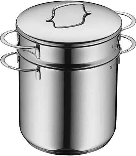 WMF Mini Nudeltopf mit Metalldeckel und Einsatz klein 18 cm, 3l, Pastatopf Cromargan Edelstahl poliert, Induktion, stapelbar, ideal für kleine Portionen oder Singlehaushalte