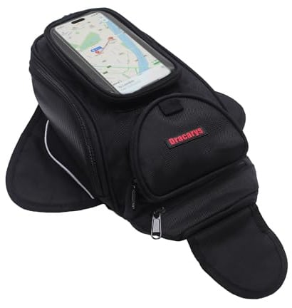 Dracarys Motorrad Tankrucksack - Oxford Sattel Schwarz Motorrad Tasche mit Größerem Fenster - Starke Magnetische Tasche für Honda Yamaha Suzuki Kawasaki Harley