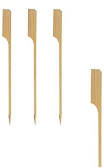 Papstar Fingerfood-Spieße / Holzspieße "Golf" (250 Stück) 12 cm, Naturholzspieße aus Bambus, für Grillgut, Pfanne, Fingerfood und Antipasti, stabil, gut zum Greifen durch breiteres Holzende #16730
