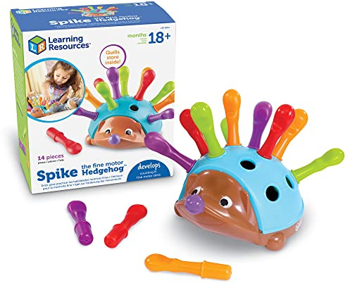 Learning Resources Spike der Igel, Feinmotorik Lernspielzeug für Kinder ab 18 Monaten, Farben und Formen Lernen, Vorschule, Motorikspiel, 12 Steckstachel
