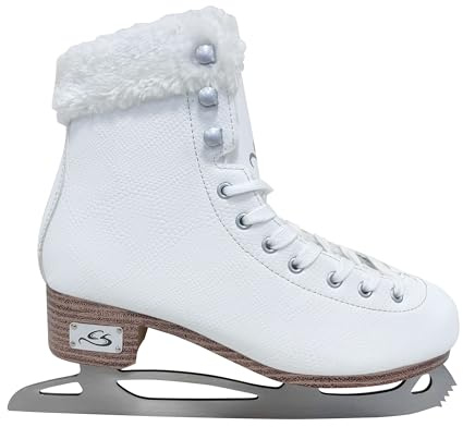Cox Swain Klassische Eislauf Schlittschuhe ICEPEARL, für Damen und Kinder, bequem, warm gefüttert - Edelstahlkufe vorgeschliffen, Größe 37-42