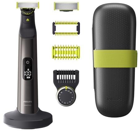 Philips OneBlade Pro 360 Face&Body – Elektrischer Bartschneider, Rasierer, Bodygroomer, 360 und Original Klinge, Trimmaufsatz mit 14 Längeneinstellungen, Körper-Kit, Ladestation, Reiseetui, QP6651/30