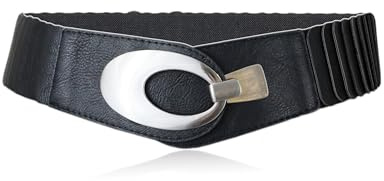 irisaa breiter Damen Gürtel Elastischer Taillengürtel, Hüftgürtel Stretch Gürtel mit Hakenverschluss, Damen Taillengürtel 2020:Schwarz, Damen Taillengürte Größe:ONE SIZE