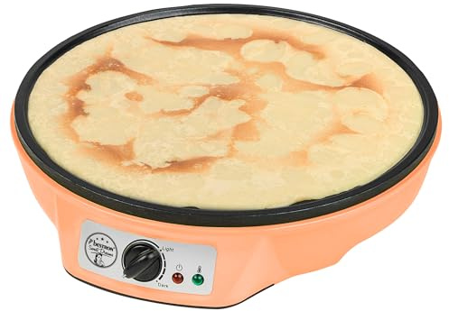 Bestron Crêpes Maker im Retro Design, für Crepes mit Ø 30 cm, inkl. Teigverteiler & Crêpes-Wender, mit Antihaftbeschichtung, 1000 Watt, Sweet Dreams Kollektion, Farbe: Orange