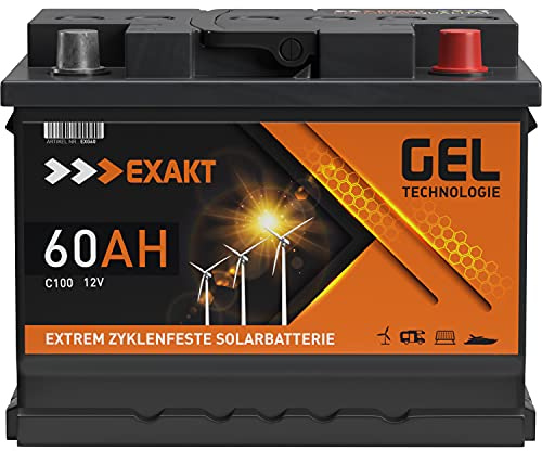 GEL Batterie 60Ah 12V Solarbatterie Wohnmobil Boot Solar Akku ersetzt 70Ah