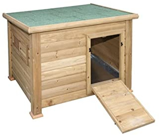 Kerbl Hobbyfarming Duck Town Enten- u. Gänsestall, 93x73x67cm, wetterfestes Bitumendach, herausziehbare Metallwanne, leichte Reinigung, schützende Kunststofffüße