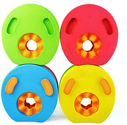 OUCRIY 4 Schwimmscheiben für Kinder, Schwimmreifen aus EVA, bunte Scheiben, Armbänder, schwimmende Ärmel, kreisförmige Auftriebsringe (A)