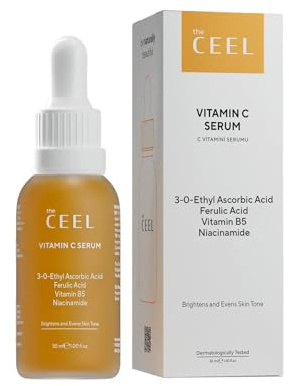 The Ceel Vitamin C Brightening Anti-Aging Serum Für Das Gesicht – Paraben frei Mit Ascorbinsäure, Ferulasäure Und Vitamin B5 - Hautpflegeformel Für Feuchtigkeit, Falten, Dunkle Flecken - 30ml