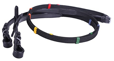 QHP Gurtzügel mit farbigen Stoppern und Martingalstoppern (Pony)