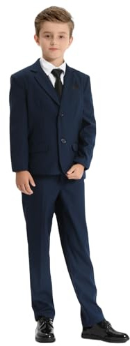 mintgreen Kinderanzug Set Jungen, Hochzeit Outfit Party Formaler Pagen-Smoking, Dunkle Marine, 158-164, Tag 14