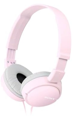 Sony MDR-ZX110 faltbarer Bügelkopfhörer Leistungsstarker Klang, Rosa, Ohne Mikrofon, 25