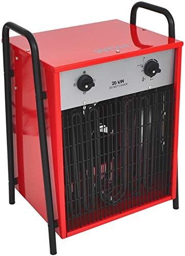 Aktobis WDH-IFH20 Heizgebläse/Elektroheizer 20 kW, 32 A, 1.200 m³/h Luftleistung - für Werkstatt & Baustelle, rot