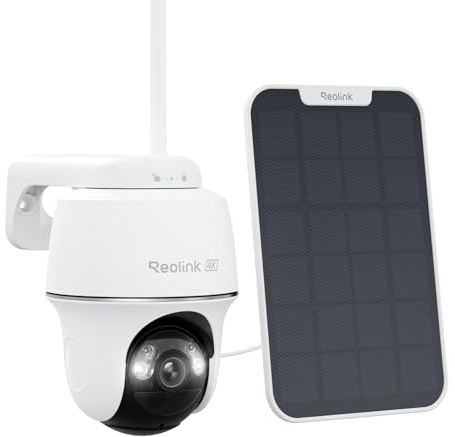 Reolink Erste 4K Solar Überwachungskamera Aussen Akku, Argus PT Ultra + Solarpanel, 2,4&5GHz WiFi, Auto-Tracking, Solar WLAN Kamera Outdoor mit 8MP UHD Farbnachtsicht, KI-Erkennung, Keine Monatsgebühr