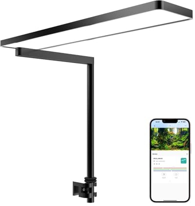 FZONE SOLO Serie Nano Aquarium LED Beleuchtung, Vollspektrum, Dimmbar, App-gesteuert, mit Timer, für Süßwasser- & Pflanzenaquarien