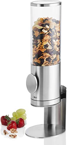 AdHoc CS11 Frühstück Cerealien-/ Müslispender mit Ständer DEPOSITO (ohne Inhalt), Edelstahl/Acryl