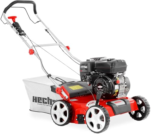 HECHT 2-IN-1 Benzin Vertikutierer/Lüfter für optimale Rasenpflege – 4,2 kW / 5,7 PS – 40 cm Arbeitsbreite – 45 l Fangkorb – mit 2 Walzen für effektives entfernen von Moos und Unkraut im Rasen