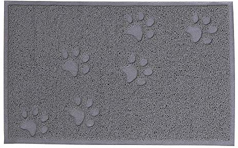 lionto Katzenklomatte aus robustem PVC, Schmutzfangmatte, 40 x 60 cm, Grau | Vorleger für die Katzentoilette mit pfotenfreundlicher Oberfläche, rutschfest und leicht zu reinigen im Alltag