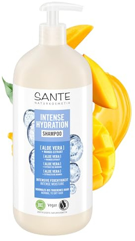 SANTE Naturkosmetik Intense Hydration Shampoo - 950 ml - mit Aloe Vera & Mango-Extrakt - Haarshampoo für trockenes Haar - sulfatfrei & vegan - dermatologisch getestet